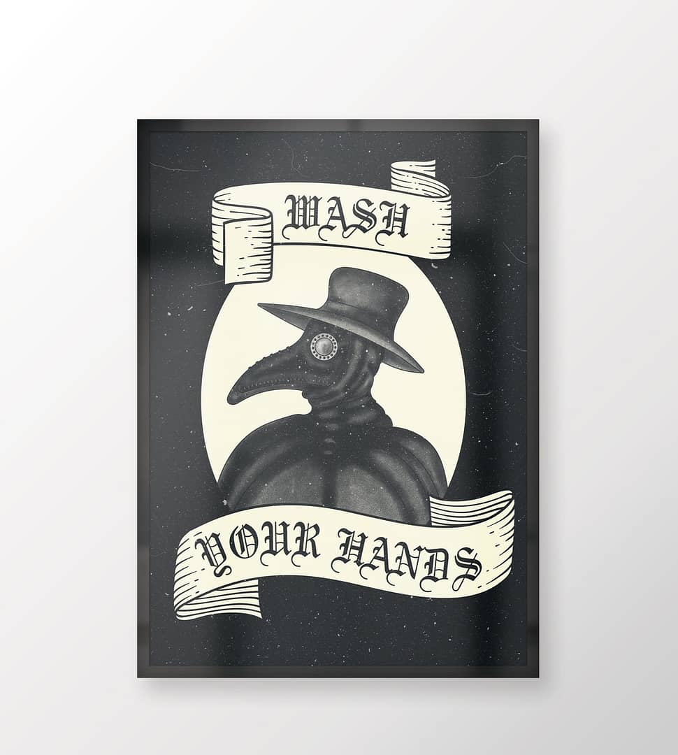 Plague Doctor 'Wash Your Hand' Sign by Lilly Luke